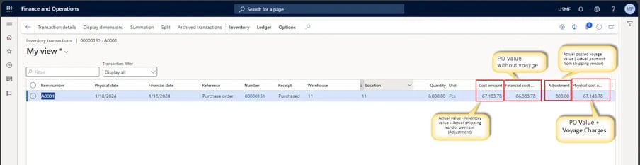 Load Actual Import Cost On Inventory