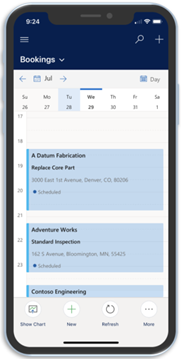 scheduled work order in the app
