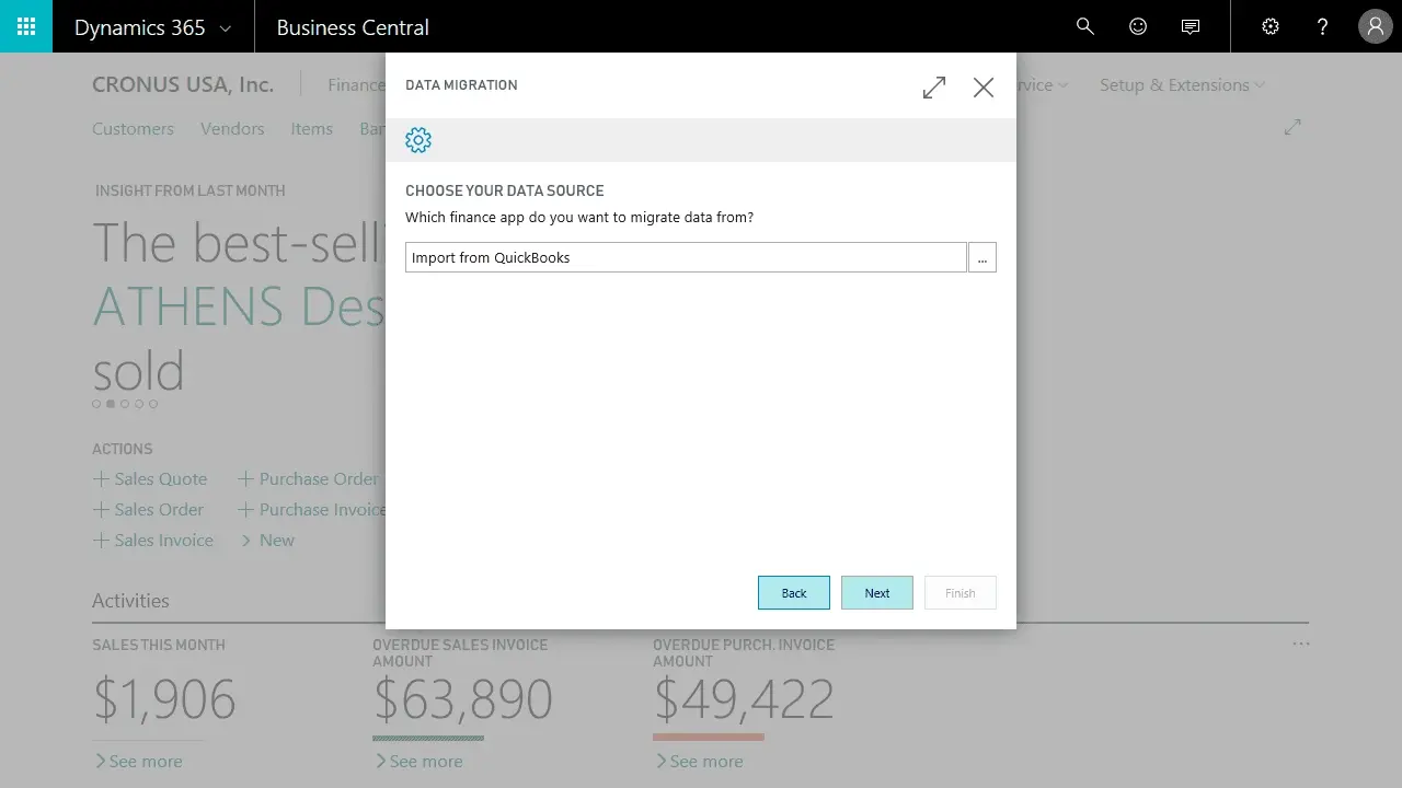 Changing from a Quick Books App to Dynamics 365 Business Central